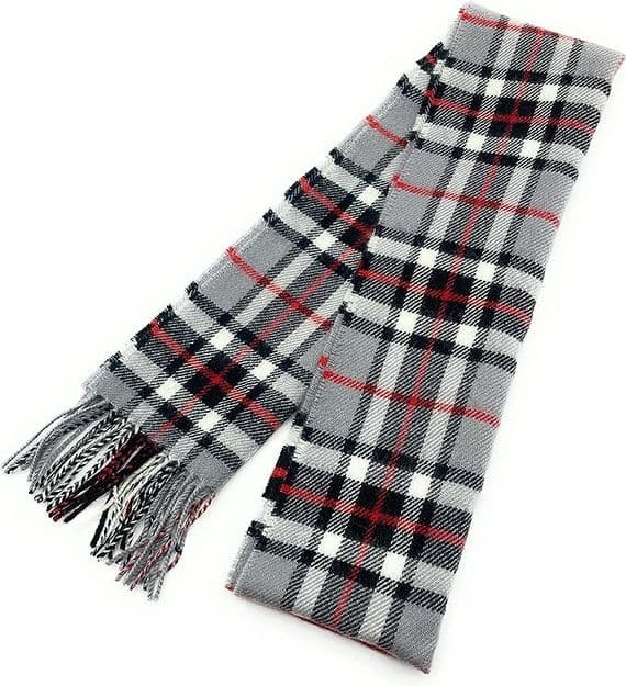 Pure Lambswool Thomson Grey Tartan Scarf