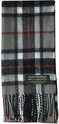 Pure Lambswool Thomson Grey Tartan Scarf | Made in Scotland