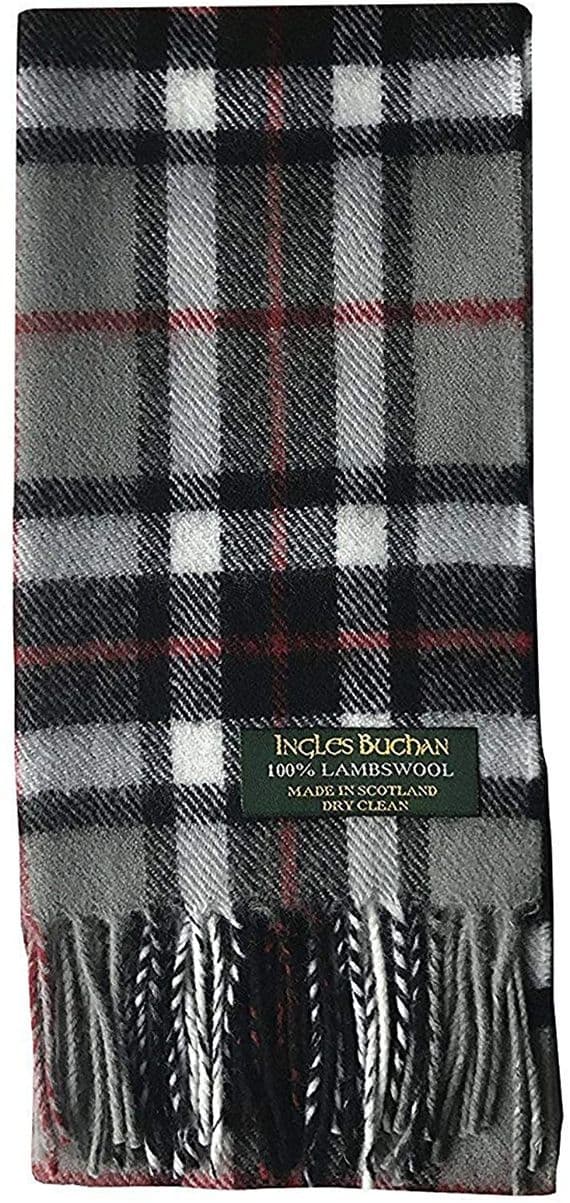Pure Lambswool Thomson Grey Tartan Scarf | Made in Scotland