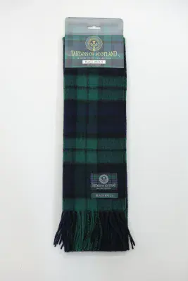 Pure New Wool Black Watch Tartan Scarf