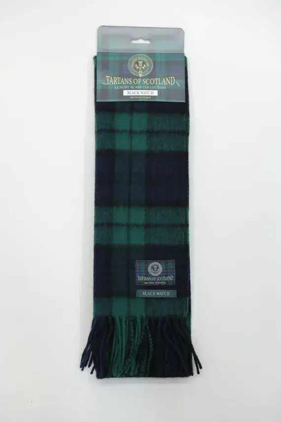 Pure New Wool Black Watch Tartan Scarf