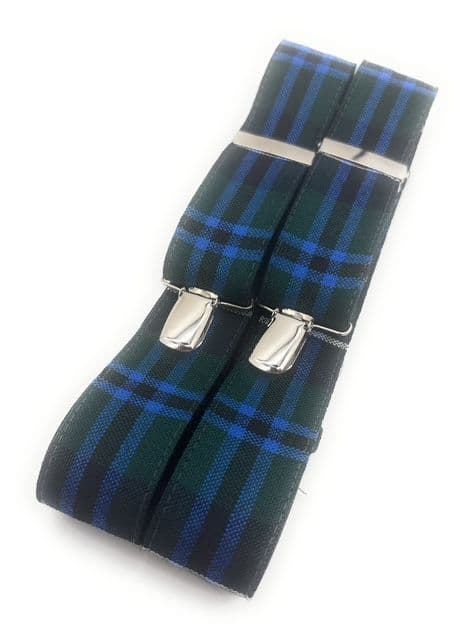 Pure New Wool Douglas Tartan Braces - Made in Scotland