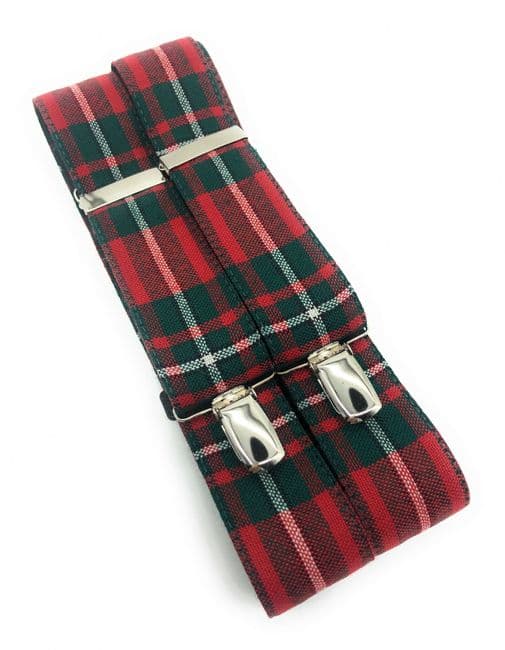Pure New Wool MacGregor Modern Tartan Braces - Made in Scotland