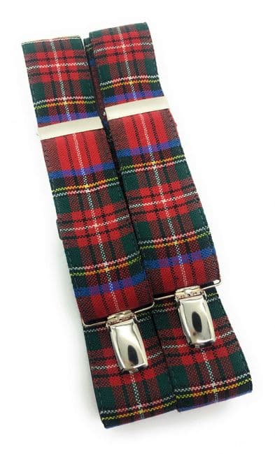 Pure New Wool Royal Stewart Tartan Braces - Made in Scotland
