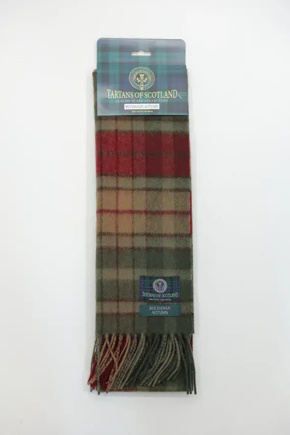 Pure Wool Buchanan Autumn Tartan Scarf