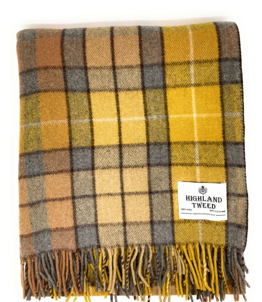 Pure Wool Buchanan Natural Tartan Travel Rug/Blanket