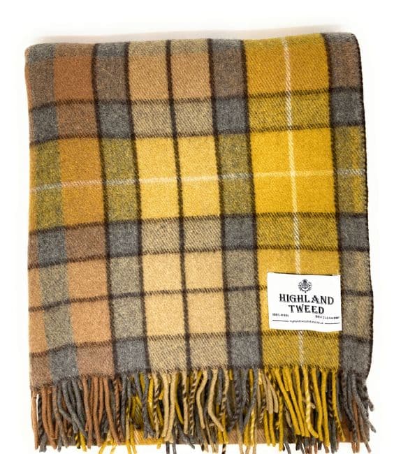 Pure Wool Buchanan Natural Tartan Travel Rug/Blanket