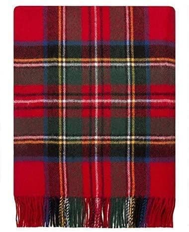 Pure Wool Royal Stewart Tartan Travel Blanket