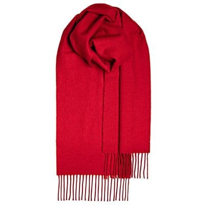 Red Plain Coloured  Pure Lambswool Scarf