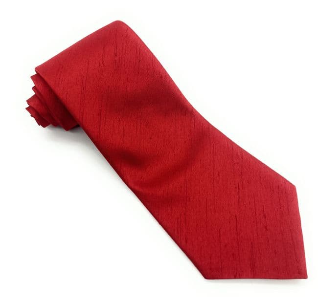 Red Woven Silk Tie - MADE IN SCOTLAND