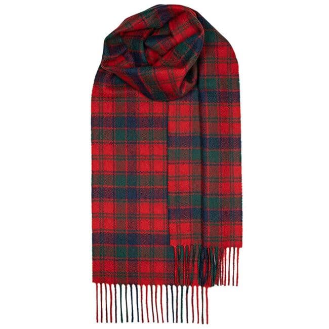 Robertson Red Modern Tartan Pure Lambswool Unisex Scarf - Made in Scotland