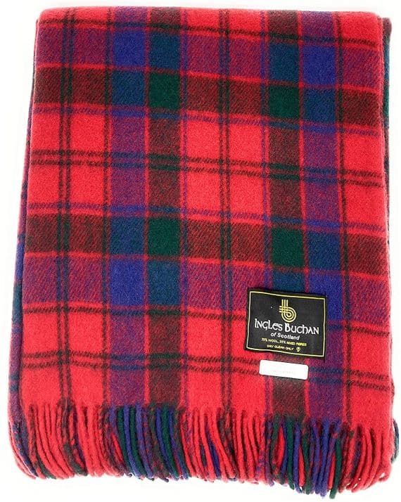 Robertson Red Tartan Travel Rug | Scottish Wool Blanket
