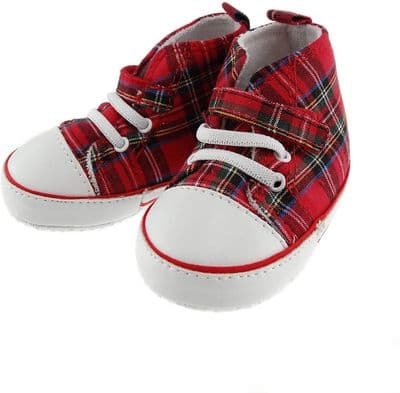 Royal Stewart Tartan Baby Baseball Bootees