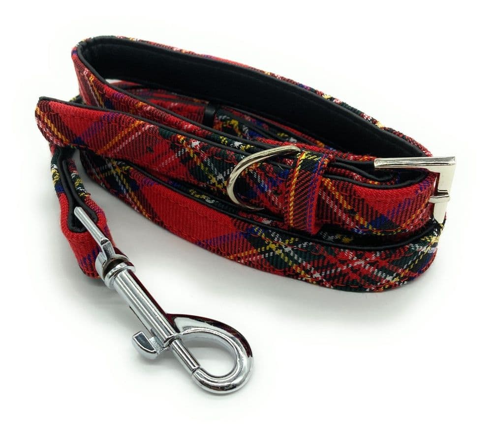 Royal Stewart Tartan Dog Collar And Lead Set