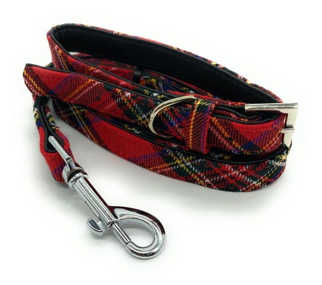 Royal Stewart Tartan Dog Collar And Lead Set