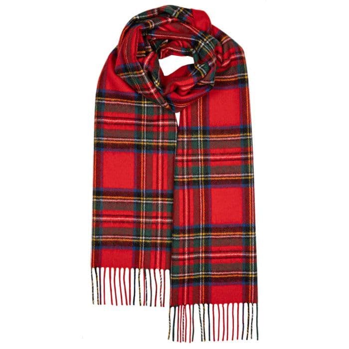 Royal Stewart Tartan Luxury Oversized Pure Lambswool Unisex Scarf - Made in Scotland