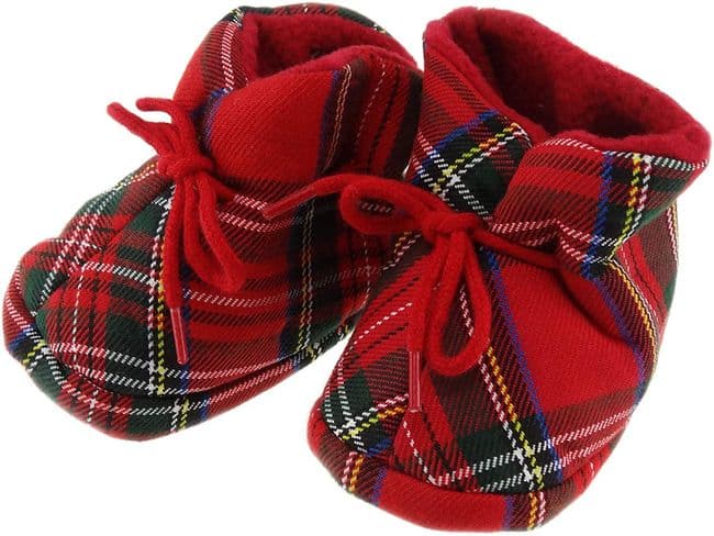 Royal Stewart Tartan Soft Baby Bootees