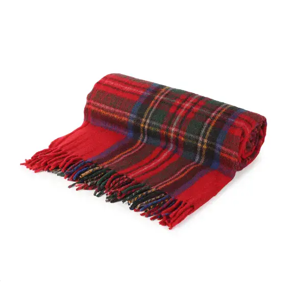 Royal Stewart Tartan Wool Blend Blanket | Highland Tweed
