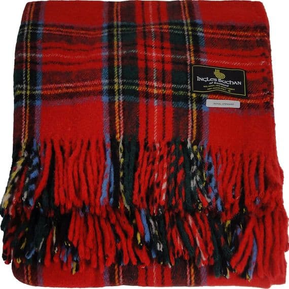 Royal Stewart Tartan Travel Rug | Scottish Wool Blanket

