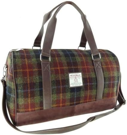 Rust Check Large Harris Tweed Weekend Holdall Bag