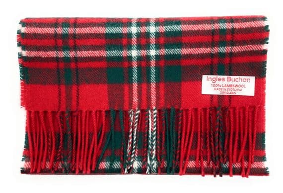 Scott Red Tartan Scarf | Highland Tweed
