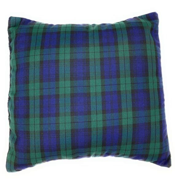 Square Cushion Cover With Envelope Back Black Watch Tartan