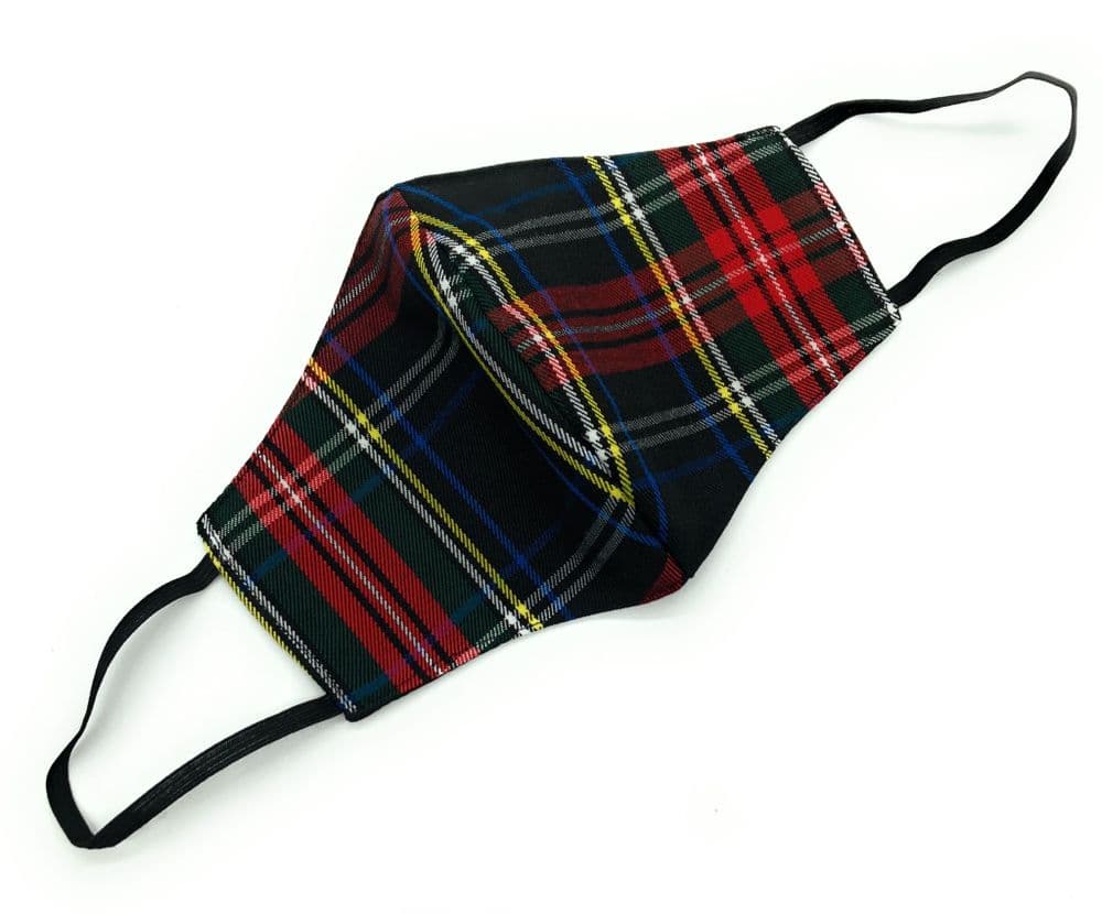 Stewart Black Tartan Polyviscose Face Mask