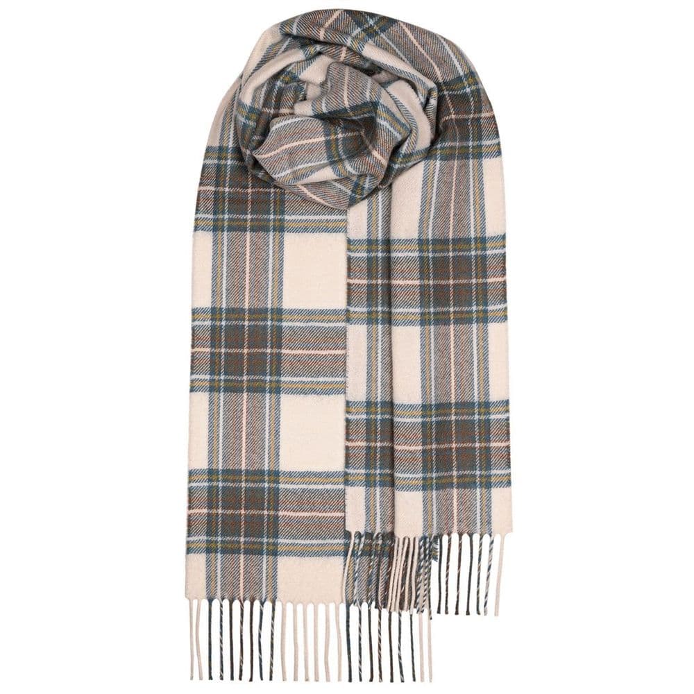 Stewart Blue Dress Tartan Pure Lambswool Unisex Scarf - Made in Scotland