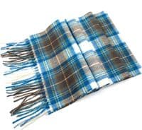 Stewart Muted Blue Tartan Scarf | Highland Tweed