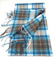 Stewart Muted Blue Tartan Scarf | Highland Tweed