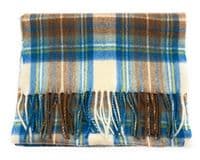 Stewart Muted Blue Tartan Scarf | Highland Tweed