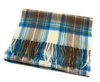 Stewart Muted Blue Tartan Scarf | Highland Tweed