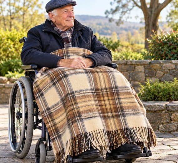 Stewart Natural  Dress Tartan Wool Blanket