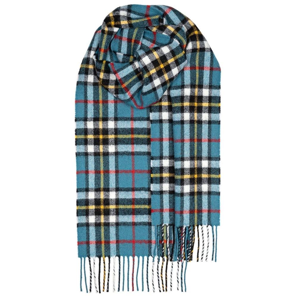 Thomson Blue Tartan Pure Lambswool Unisex Scarf - Made in Scotland
