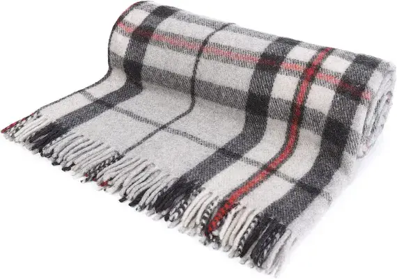 Thomson Grey Tartan Travel Blanket | Highland Tweed
