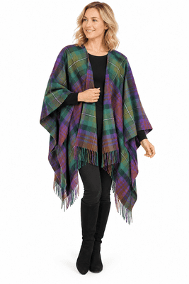 Women's Pure Lambswool Isle of Skye Tartan Cape – Made in Scotland, One Size, Scottish Heritage Shaw