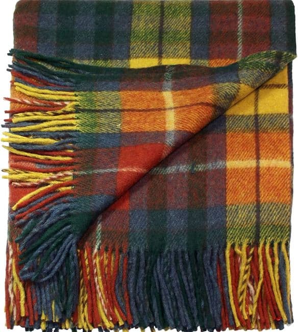 Wool Blend Buchanan Antique Tartan Travel Blanket/Rug By Ingles Buchan