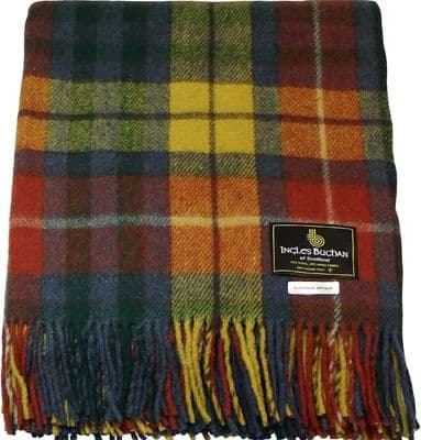 Wool Blend Buchanan Antique Tartan Travel Blanket/Rug By Ingles Buchan of Scotland