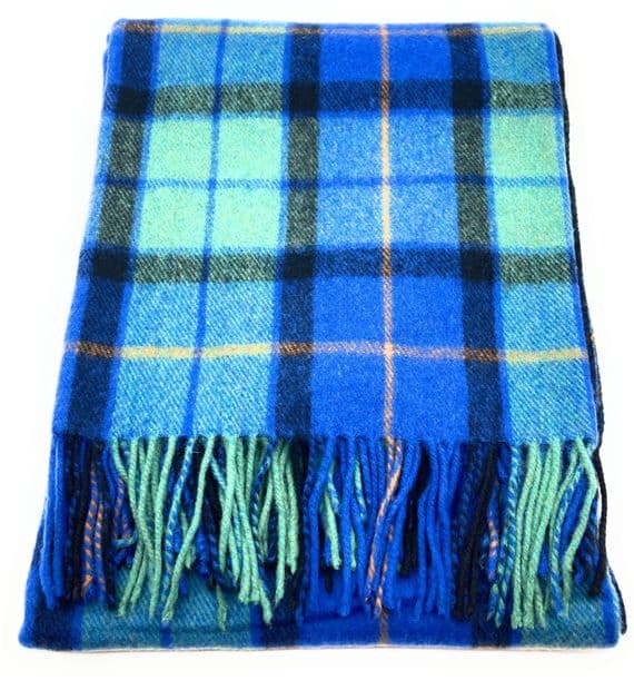 Wool Blend Flower of Scotland Tartan Travel Blanket/Rug By Ingles Buchan of Scotland