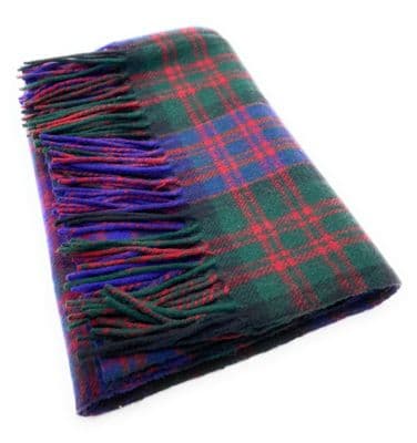 Wool Blend MacDonald Tartan Knee Travel Rug Blanket
