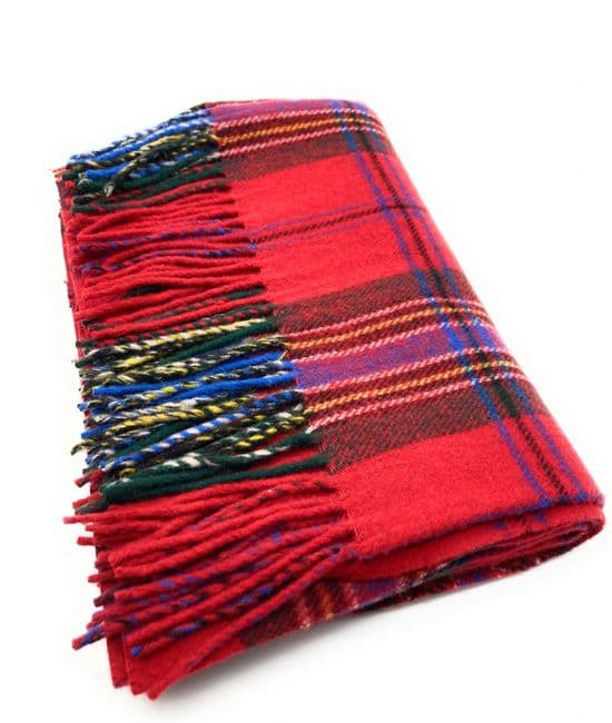 Wool Blend MacLean of Duart Tartan Knee Travel Rug Blanket