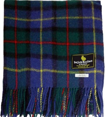 Wool Blend MacLeod of Harris Tartan Travel Blanket/Rug By Ingles Buchan of Scotland