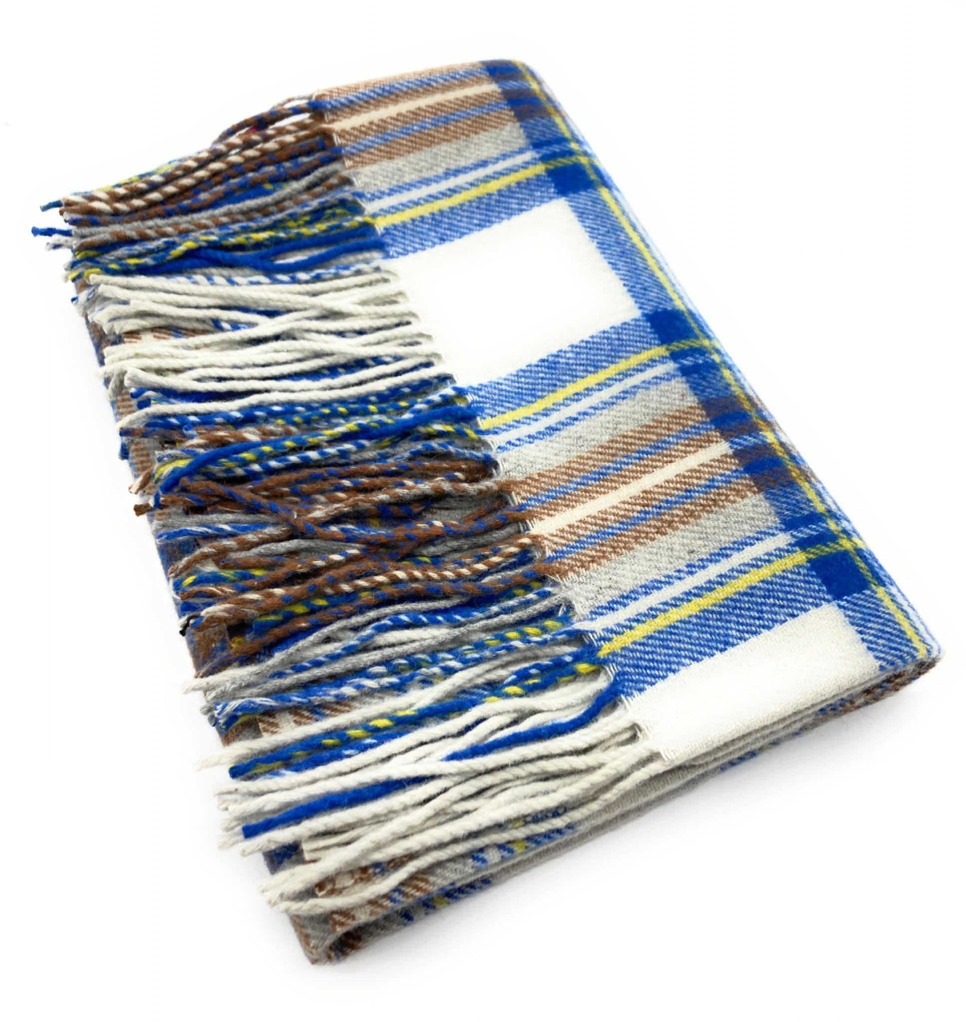 Wool Travel Rug Wool Blend Stewart Muted Blue Tartan Knee Travel Rug Blanket