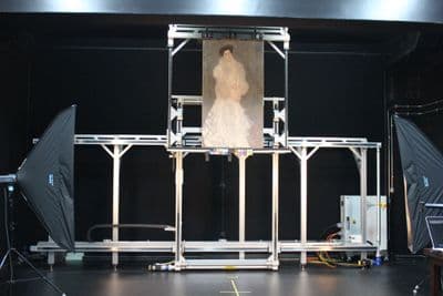 SatScan-AM  Large Scale Multispectral Photographic  Easel Scanner (Artwork Moves)