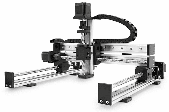 Screw Driven, Motorised,  XY+Z 3 Axis Stage, 100mm- 1100mm
