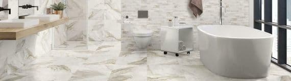 Calacatta Gold Ceramic Marble Effect Bathroom Wall Tile 60 x 30 x 1m2