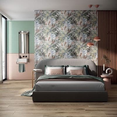 Caribbean Plant Matt Porcelain Feature Wall Tile 1200 x 600 x 1 tile = 0.72m2