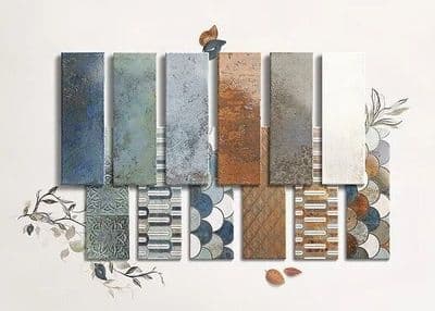 Navarro Luxor Textured Gloss Ceramic Bathroom/Kitchen Wall Tile 300 x 100 x 1m2