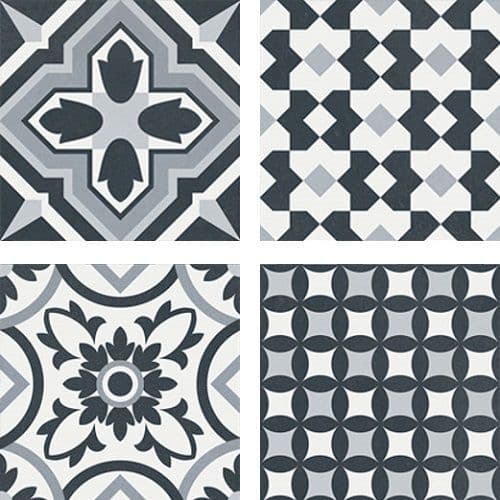 Rustic Taco Heritage Black Porcelain Matt Feature Wall/Floor Tile 165 x 165