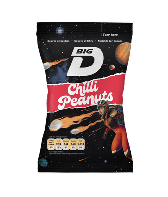 Big D Chilli Peanuts 12 x 50g Carded